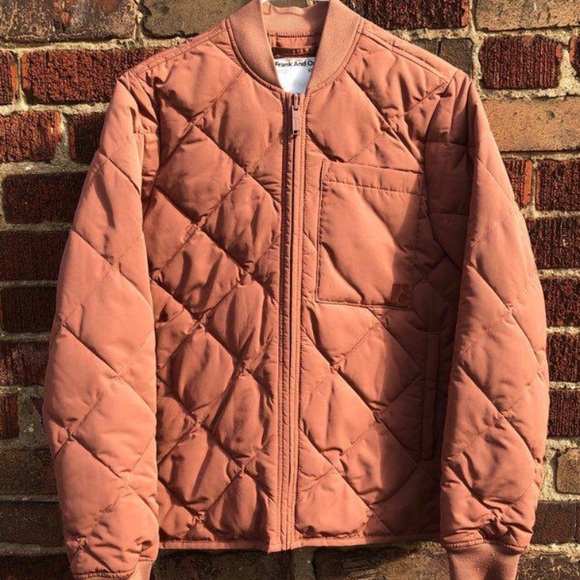 Frank and Oak quilted bomber in dusty rose - Picture 1 of 3